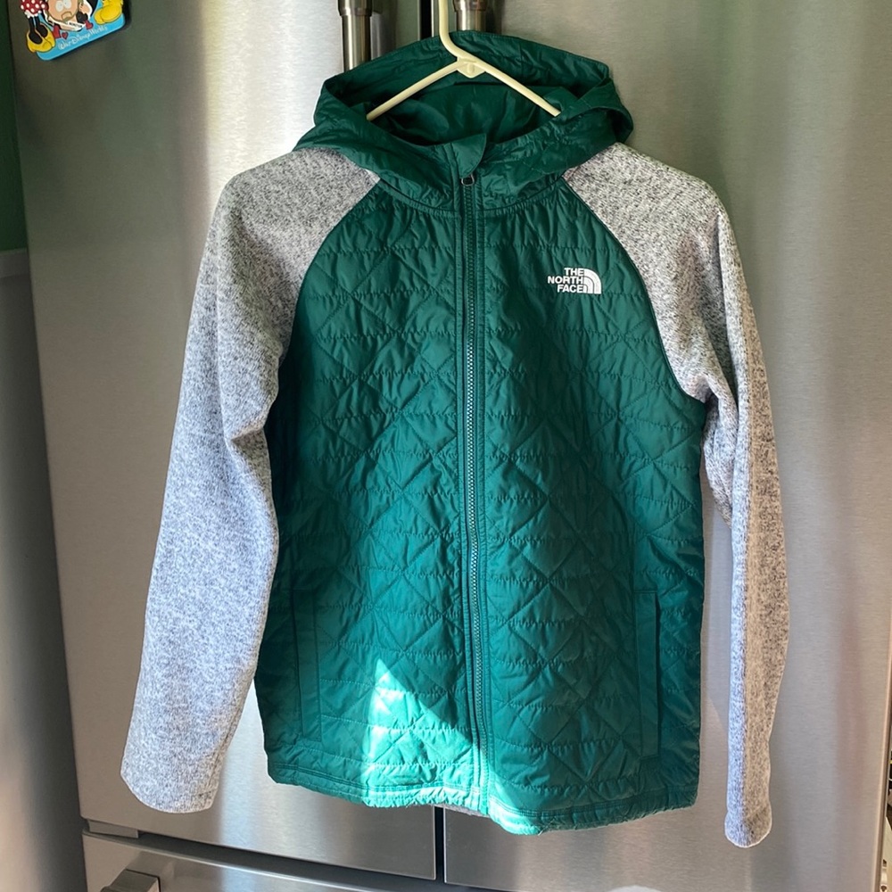 The North Face boys jacket Large green Like new!!!